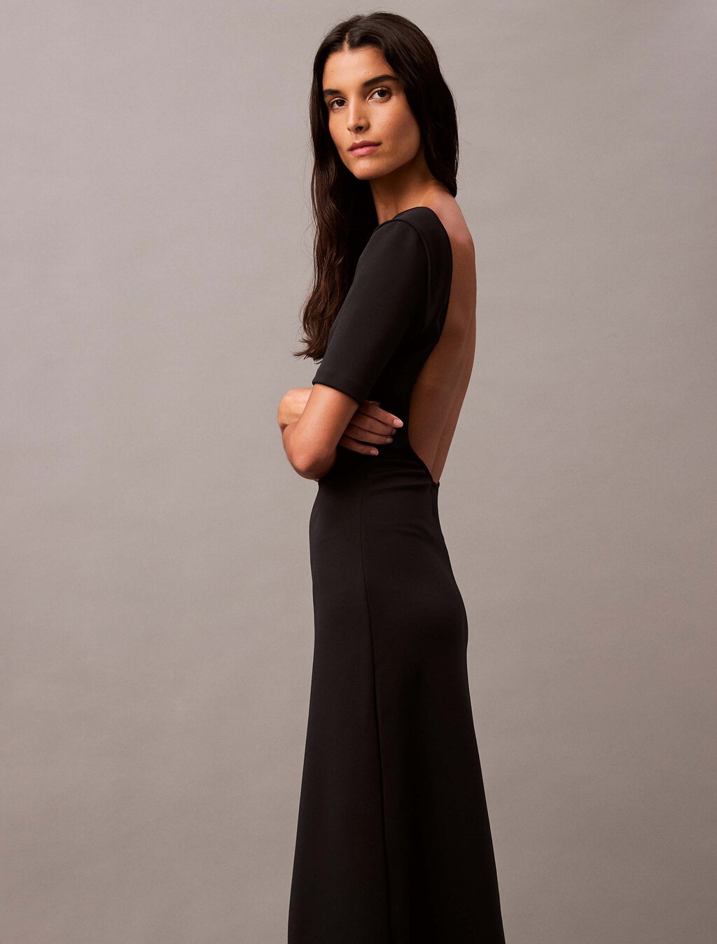 Rückenfreies Jerseykleid