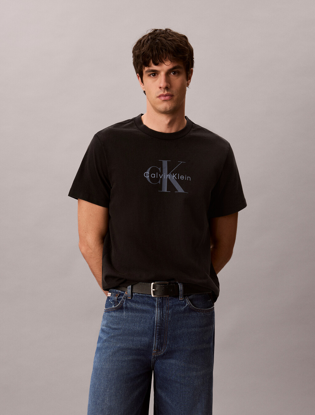 Gewaschene Baumwoll-Monogramm-T-Shirt