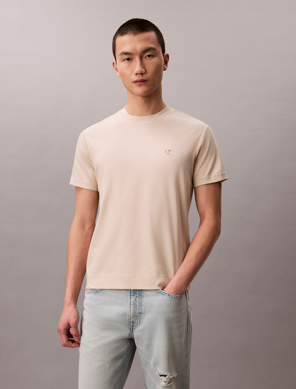 Premium Double-Knit-Supima-Baumwoll-Rundhals-T-Shirt