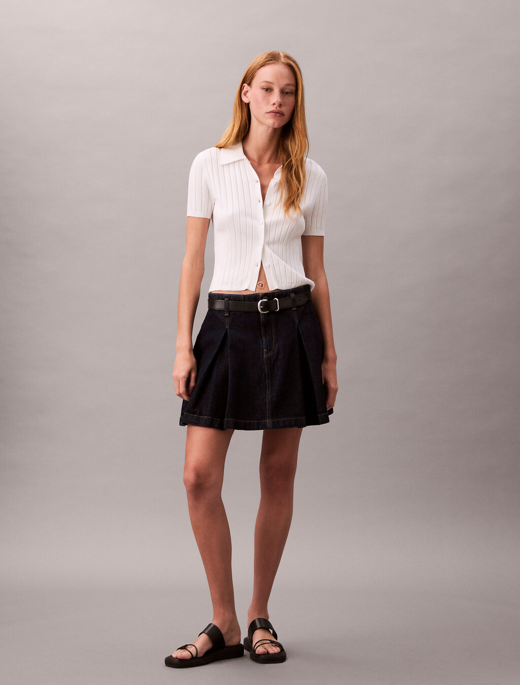 Pleated Denim-Rock