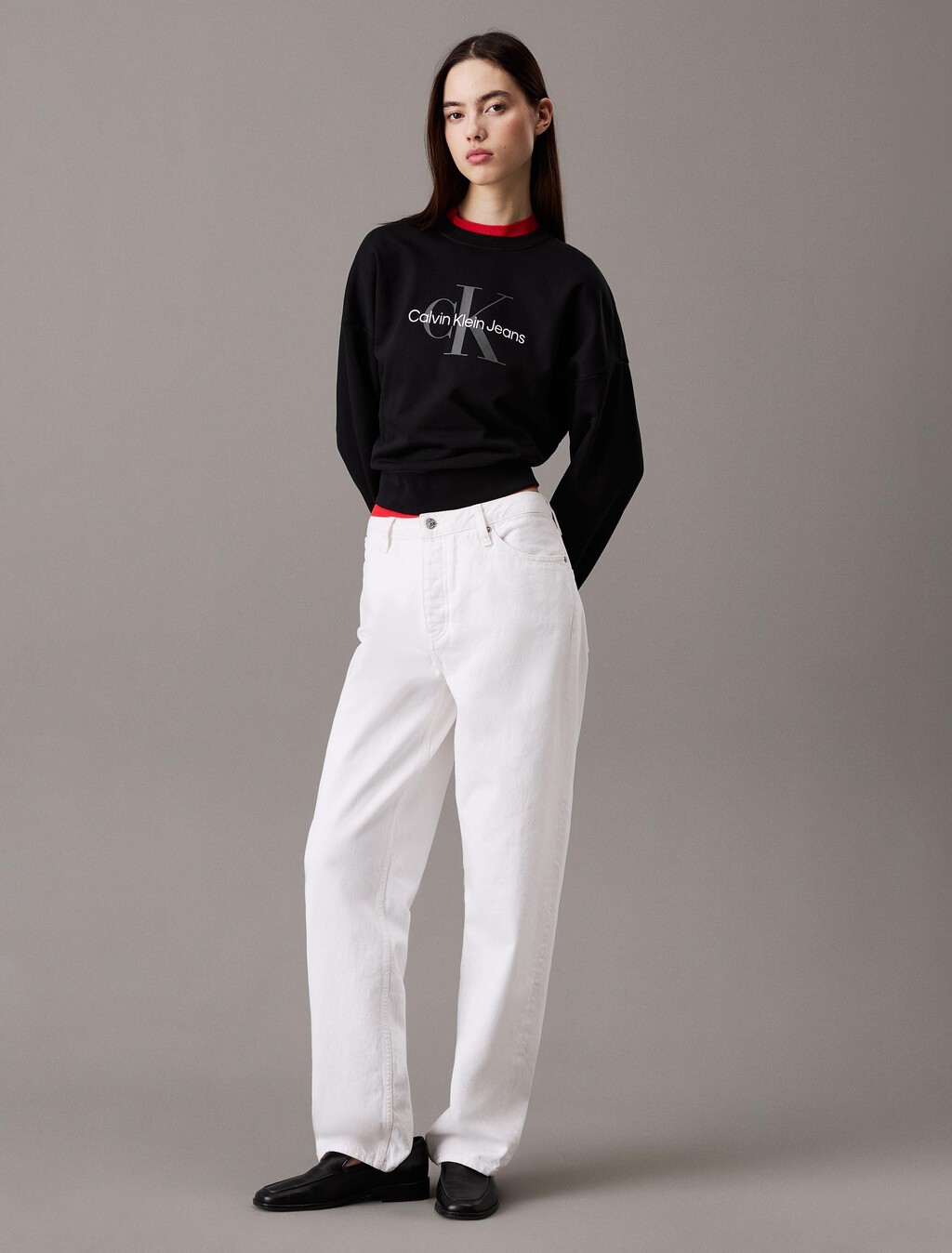 Abgeschnittener Sweatshirt mit Monogramm