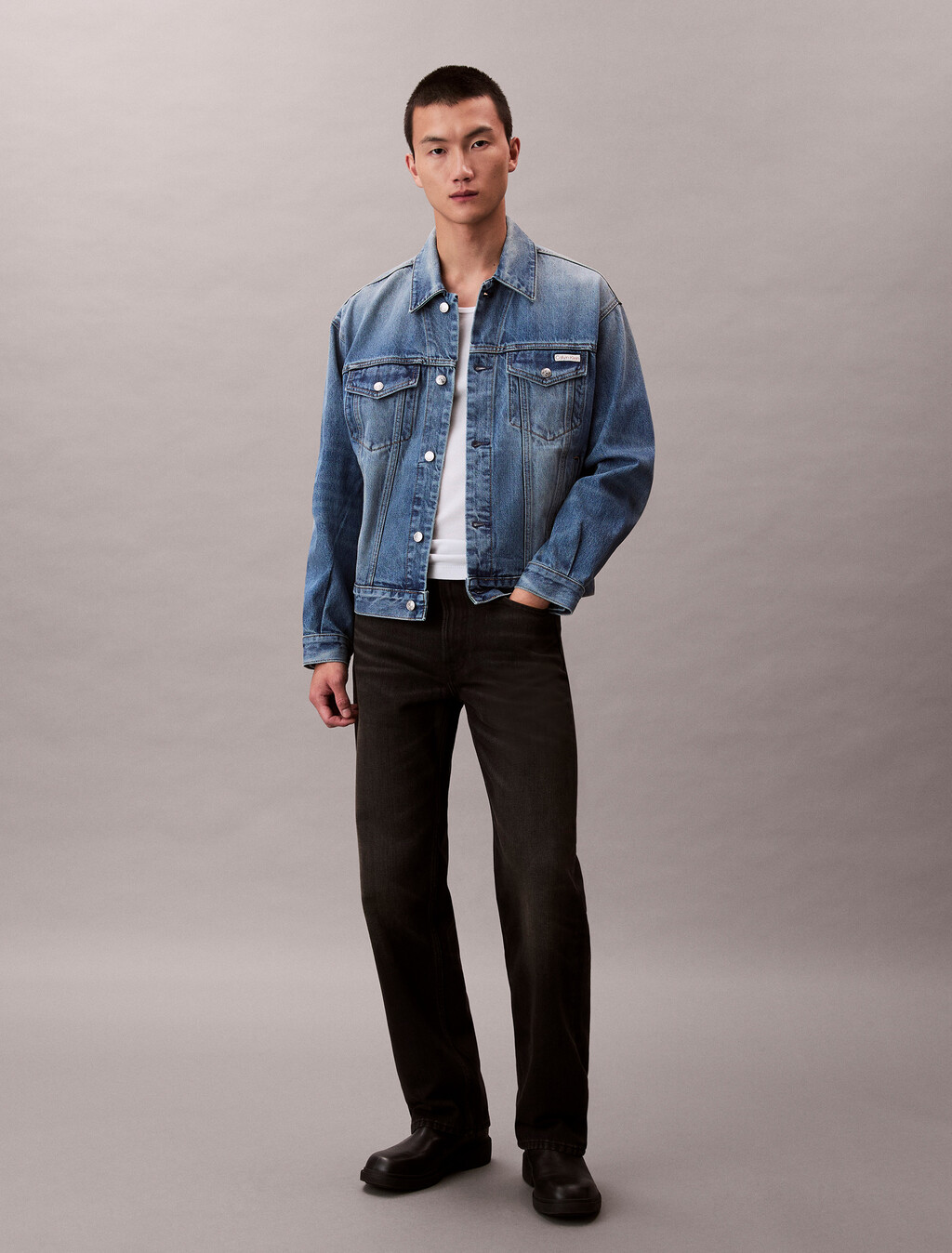90er Jahre Gerade Original Schwarz Jeans
