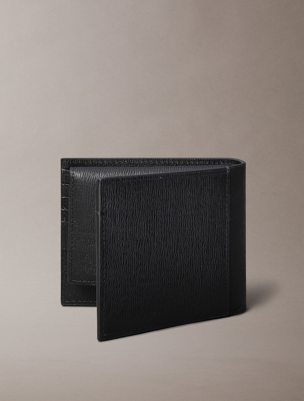 Saffiano-Leder Bifold-Brieftasche mit Münzbeutel