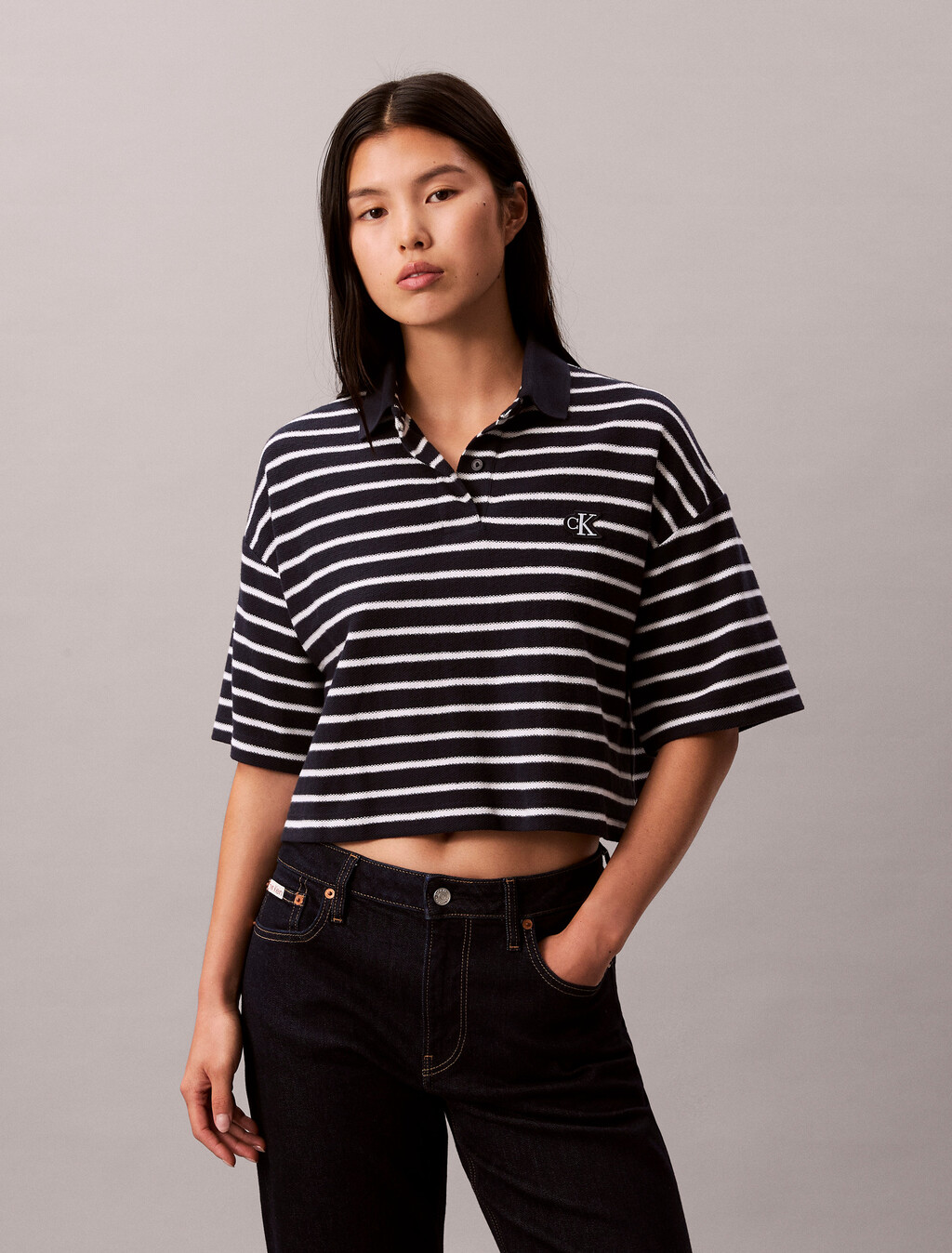 Streifen-Cotton-Piqué-Kurz-Polo