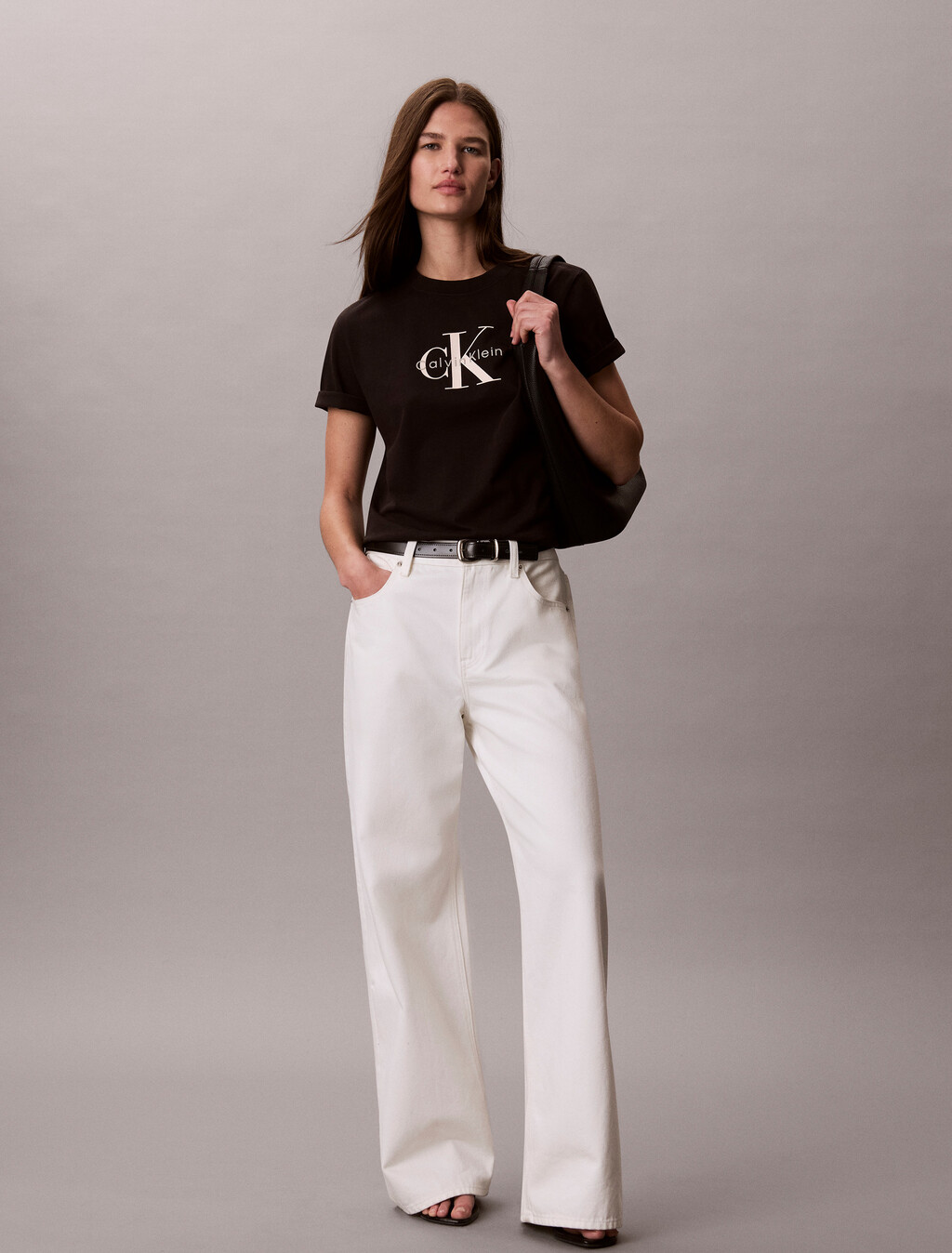 Gewaschene Baumwoll-Monogramm-T-Shirt