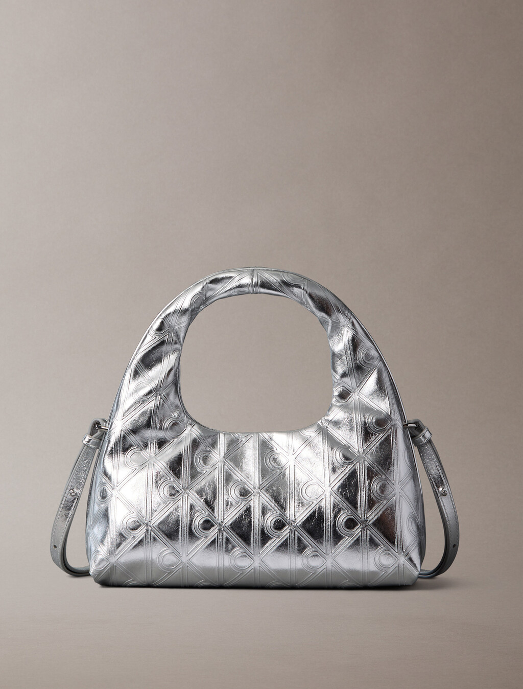 Puffer-Emblem-Logo-Metallisch-Handtasche