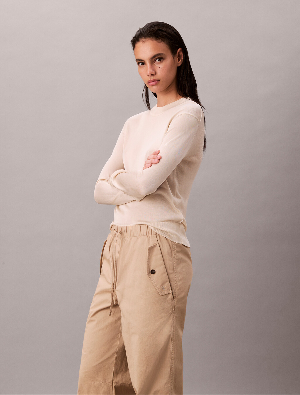 Cotton-Twill-Hosen mit Taschen