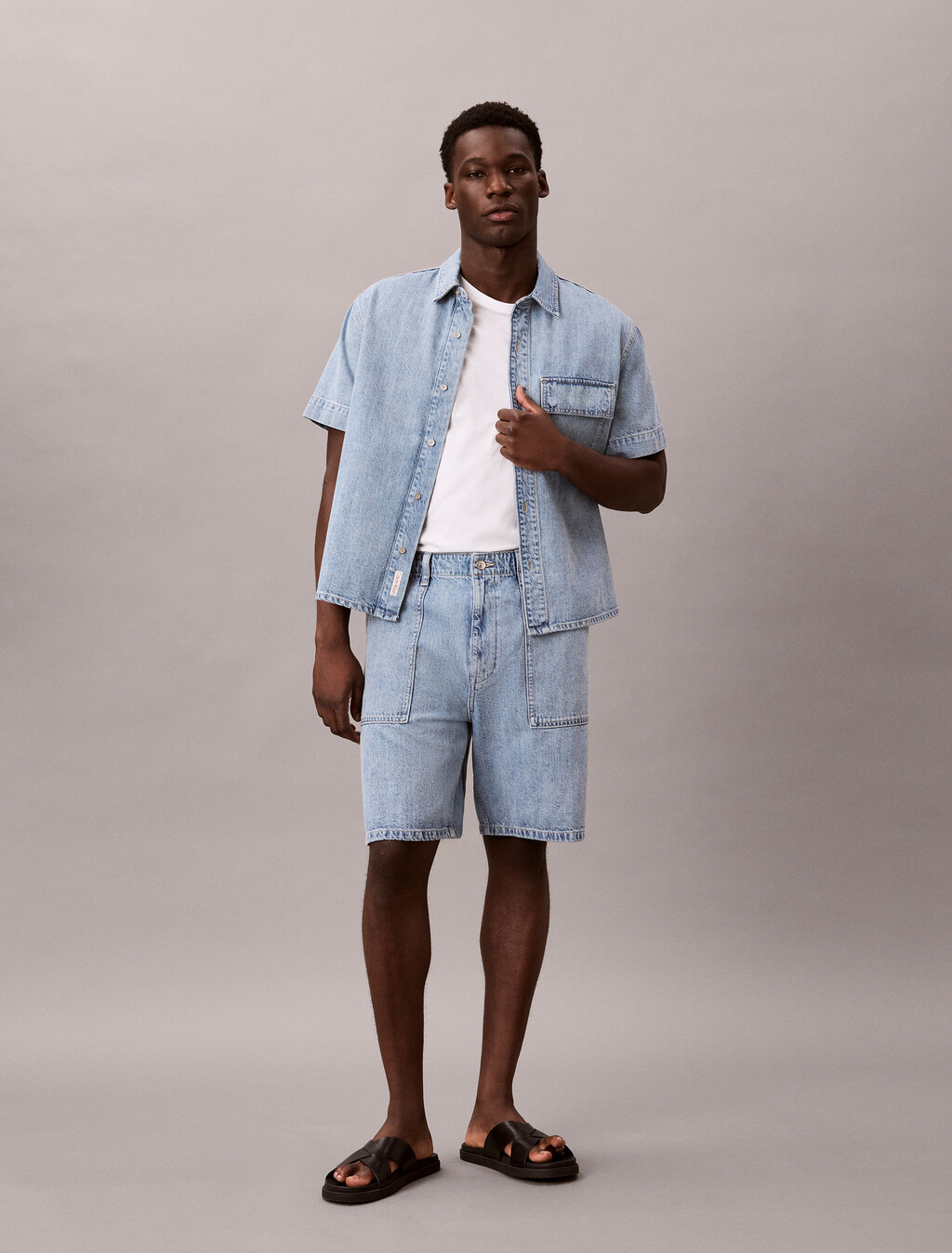 Baumwoll-Leinen-Denim-Shorts