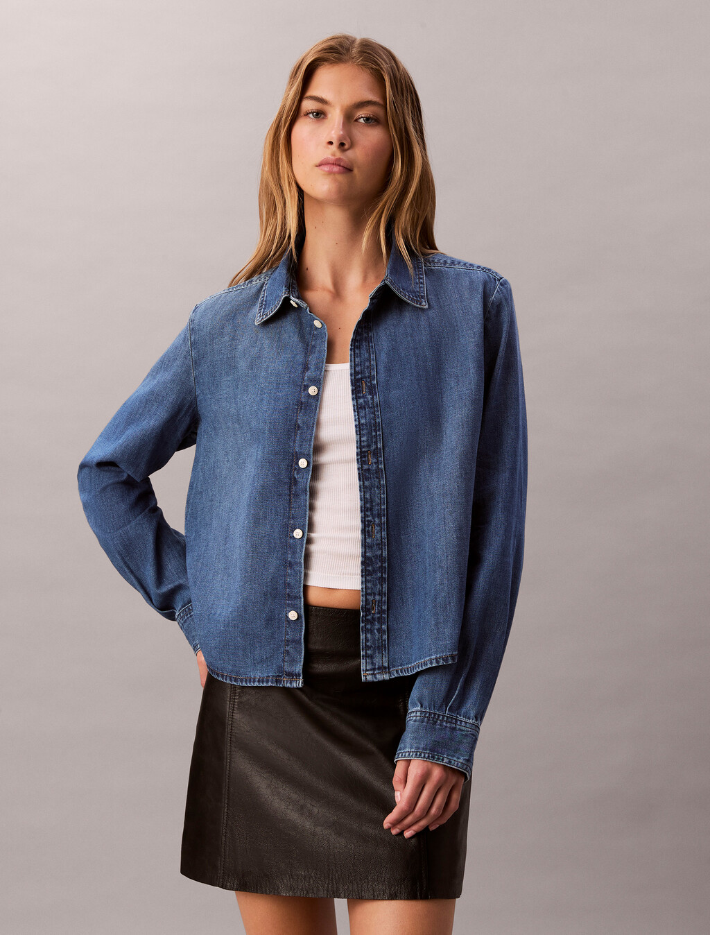 Kurze Denim-Hemd