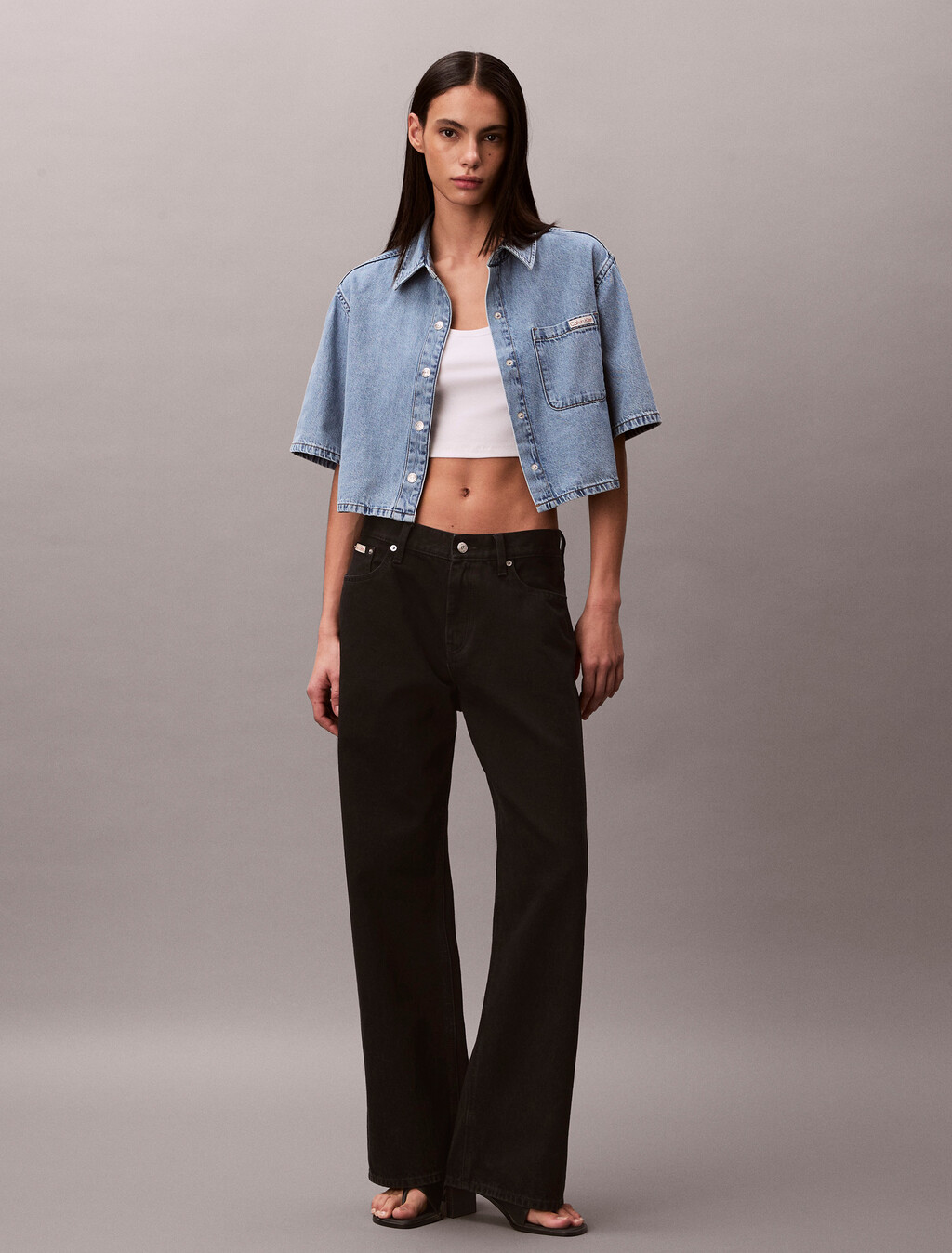Boxy cropped Denimhemd