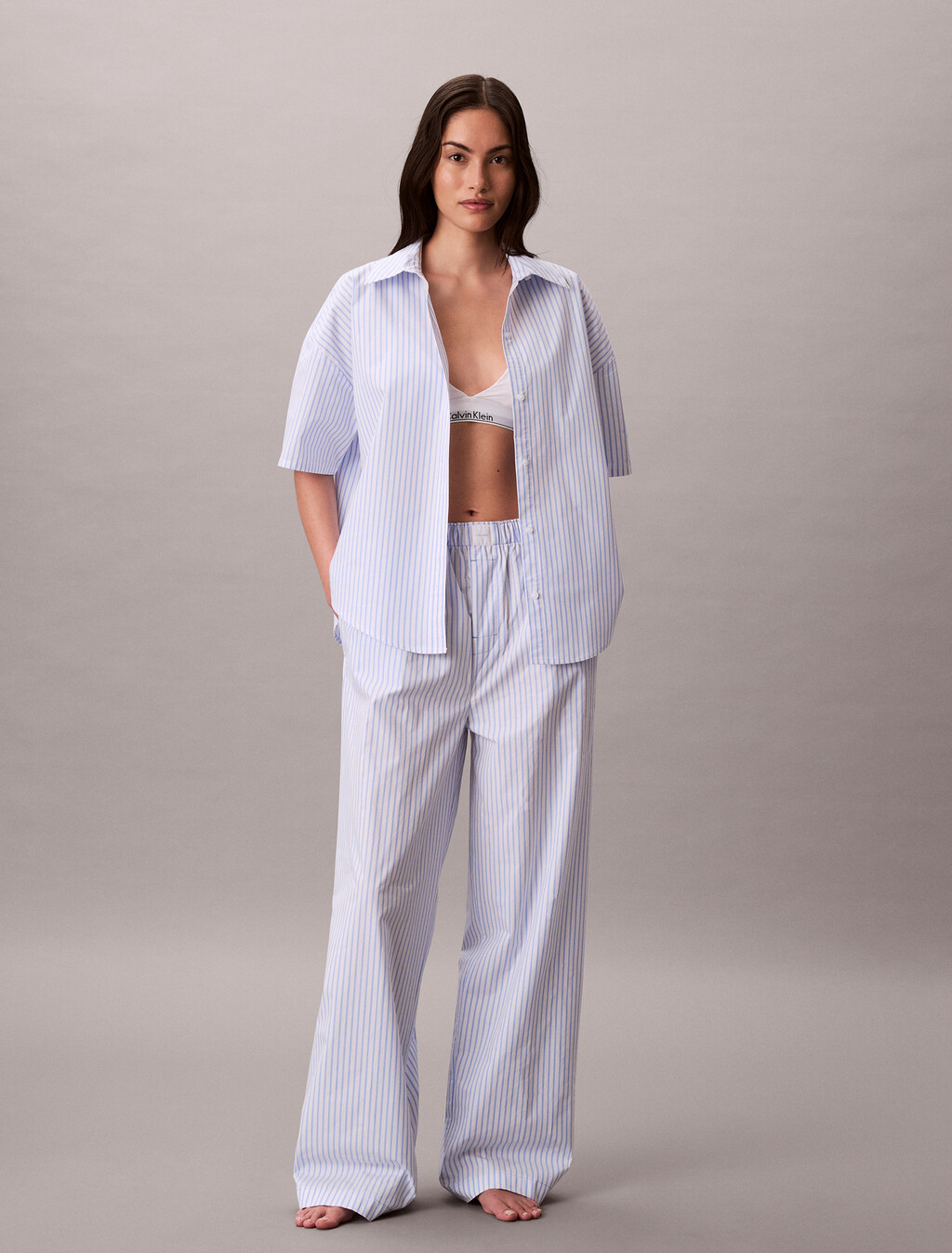 Baumwoll-Popeline-Pyjama-Hose