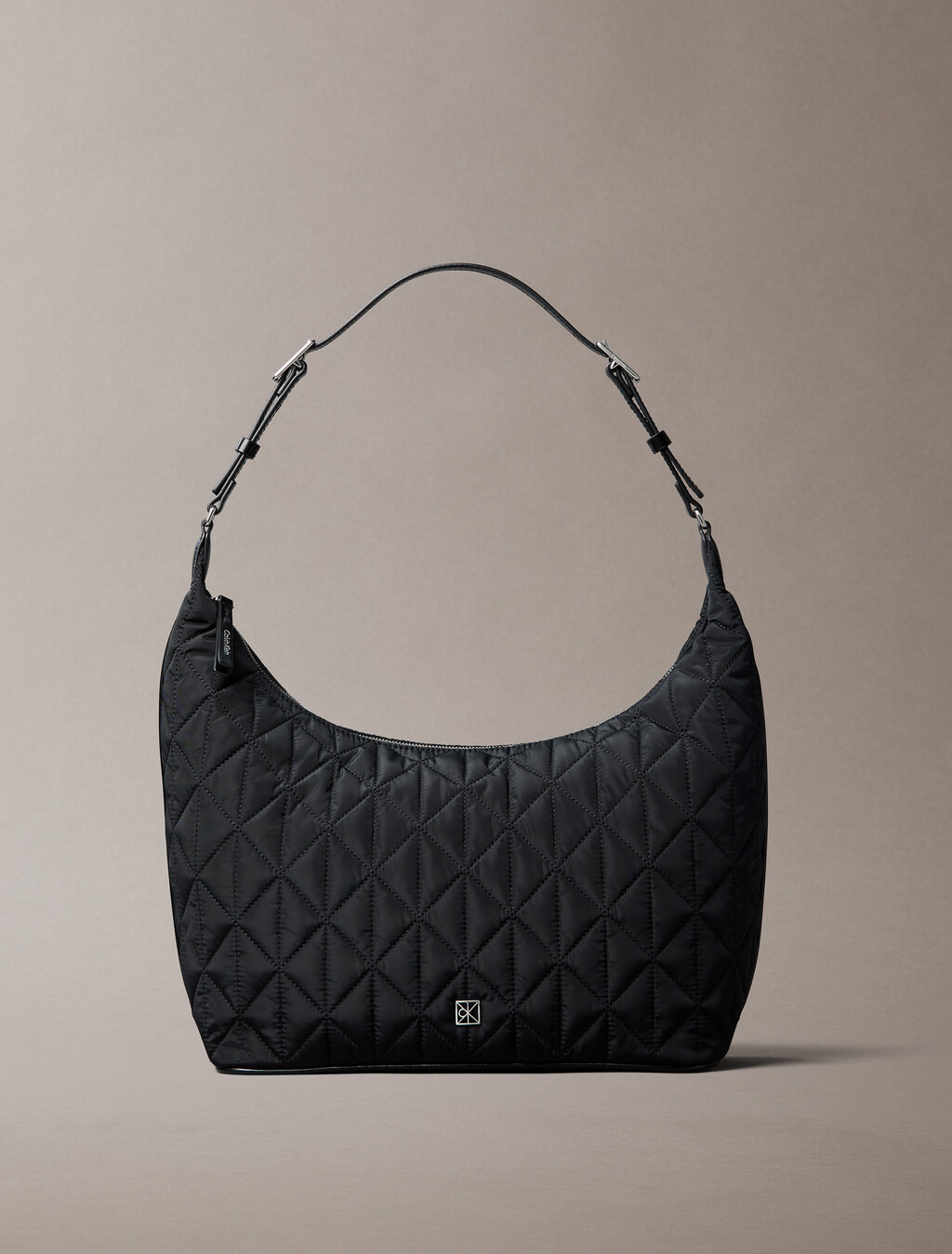 Quilted Emblem Nylon Umhängetasche