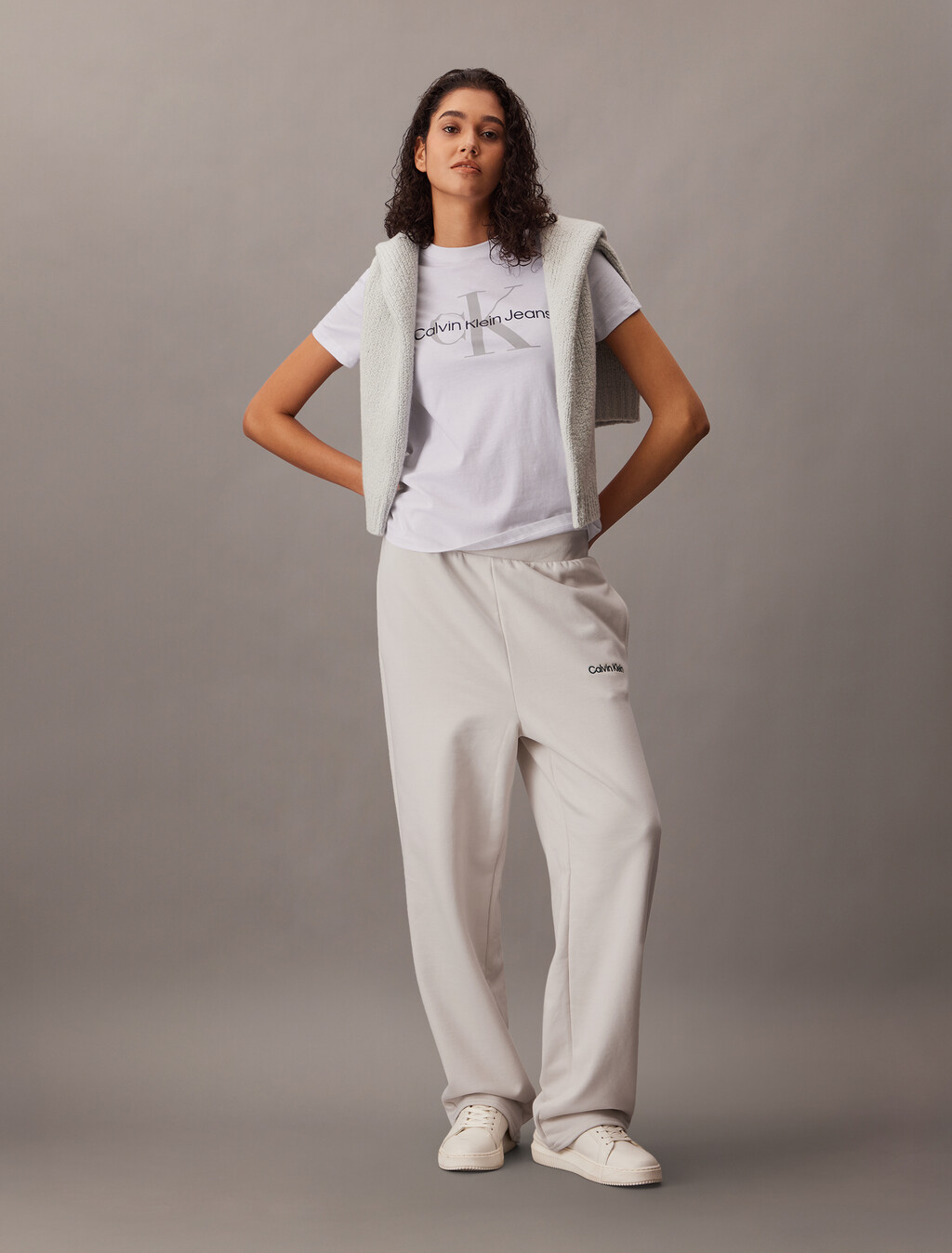 French-Terry-Leggings mit geradem Bein