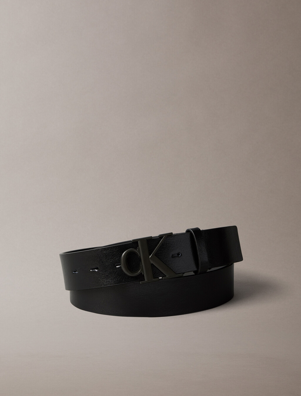 CK Buckle Tumbled Leather Belt