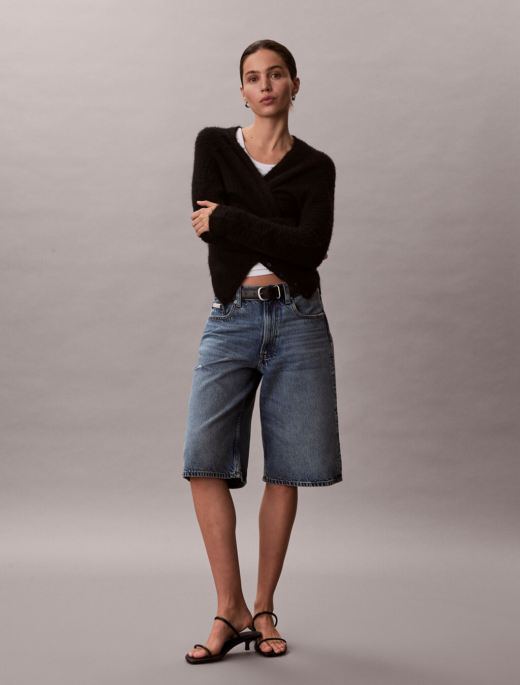 Lange Denimshorts