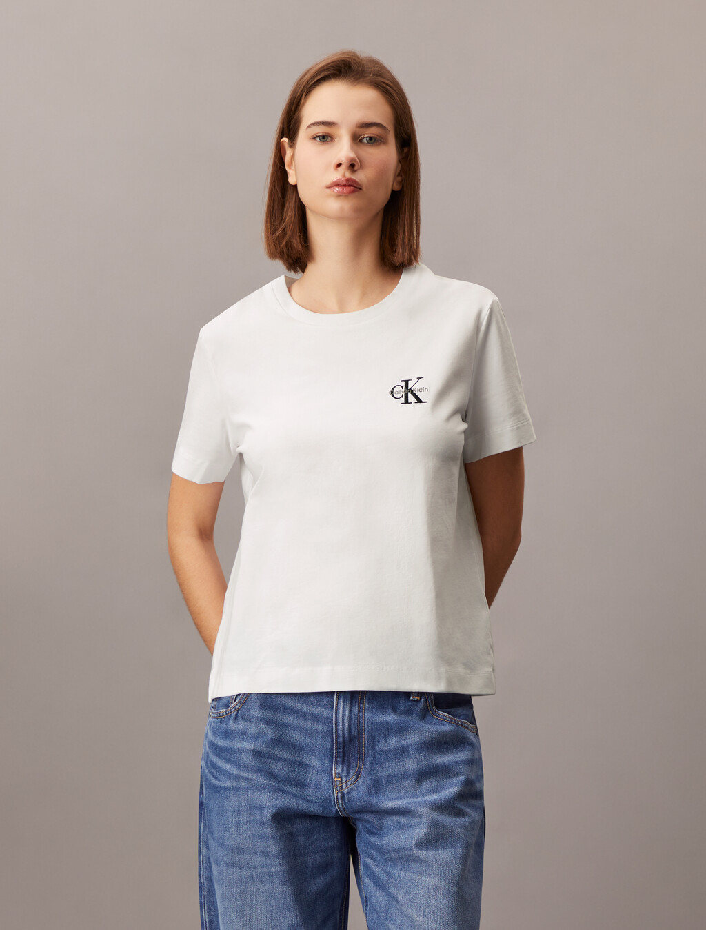 Core Essentials Monogram-Embroidery-T-Shirt