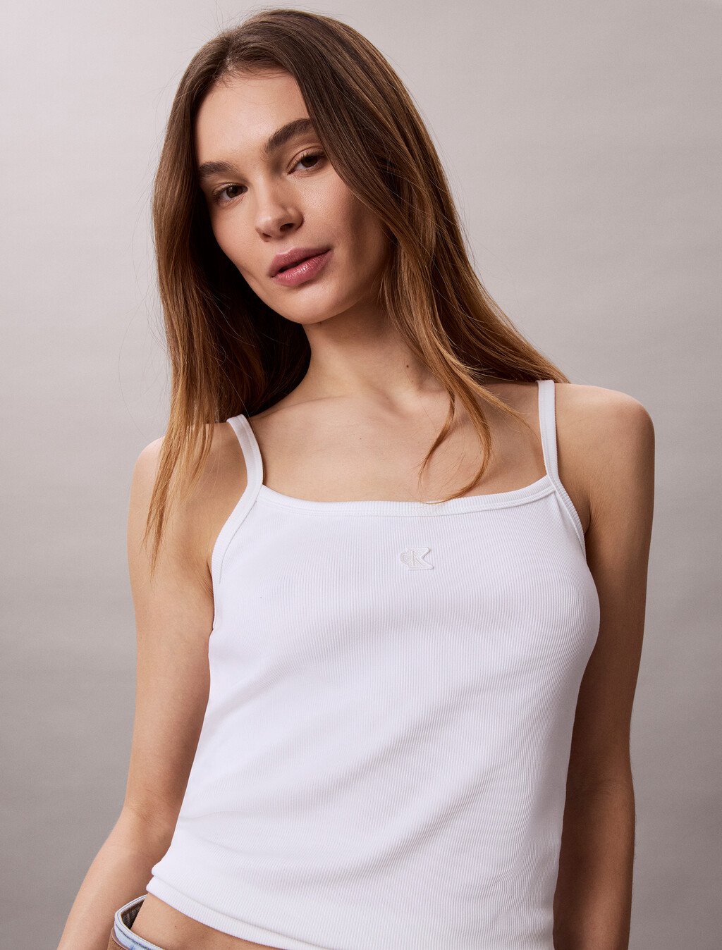 Rippengestricktes Baumwoll-Cami-Top