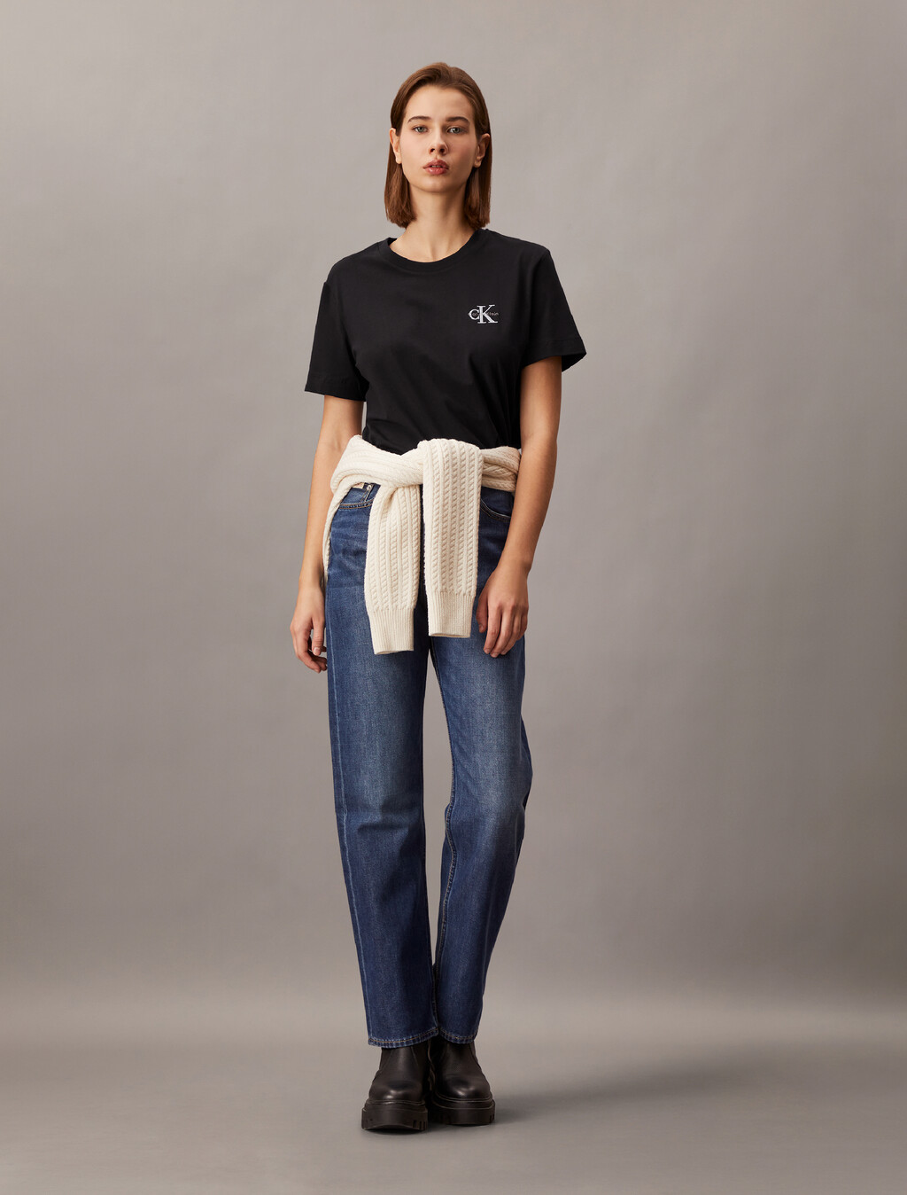 Core Essentials Monogram-Embroidery-T-Shirt