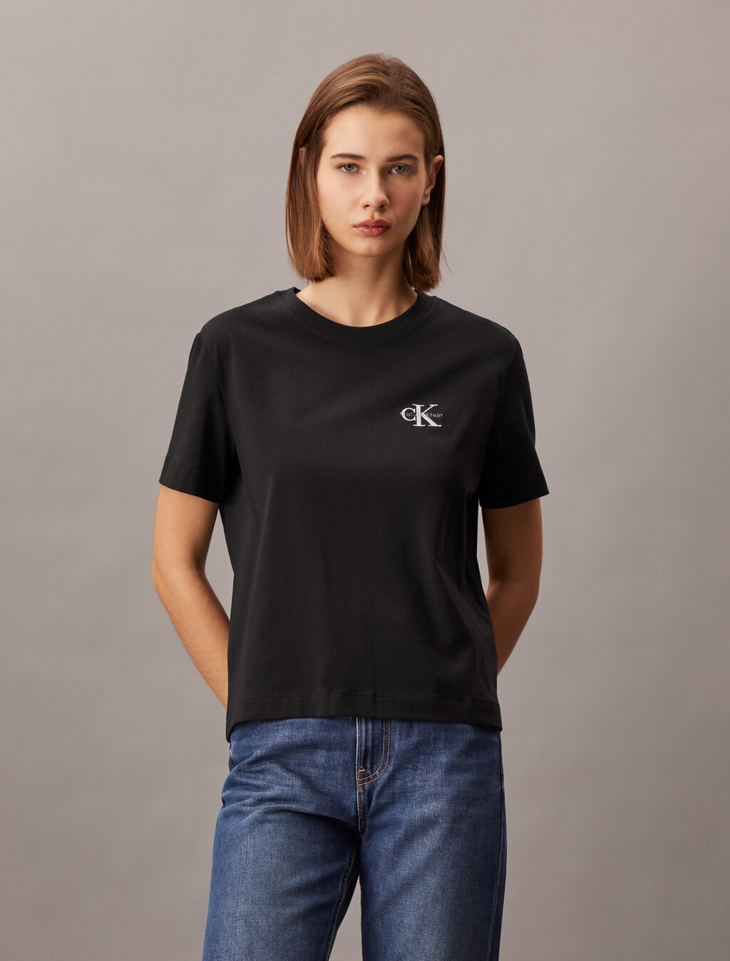 Core Essentials Monogram-Embroidery-T-Shirt