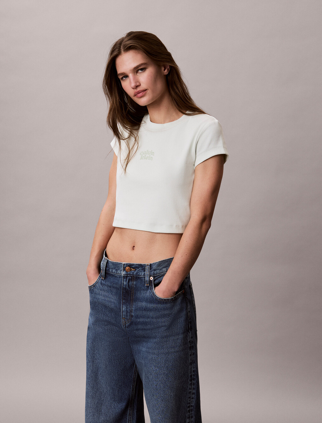 Slim Cropped Logo-T-Shirt