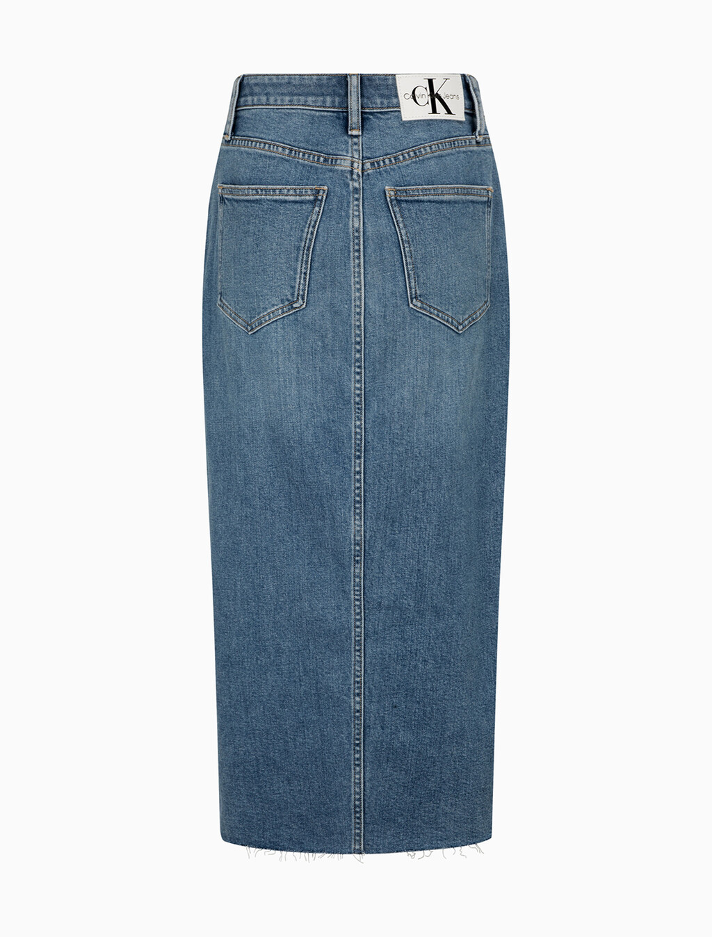 Überdachte Front-Spalt-Maxi-Denim-Rock