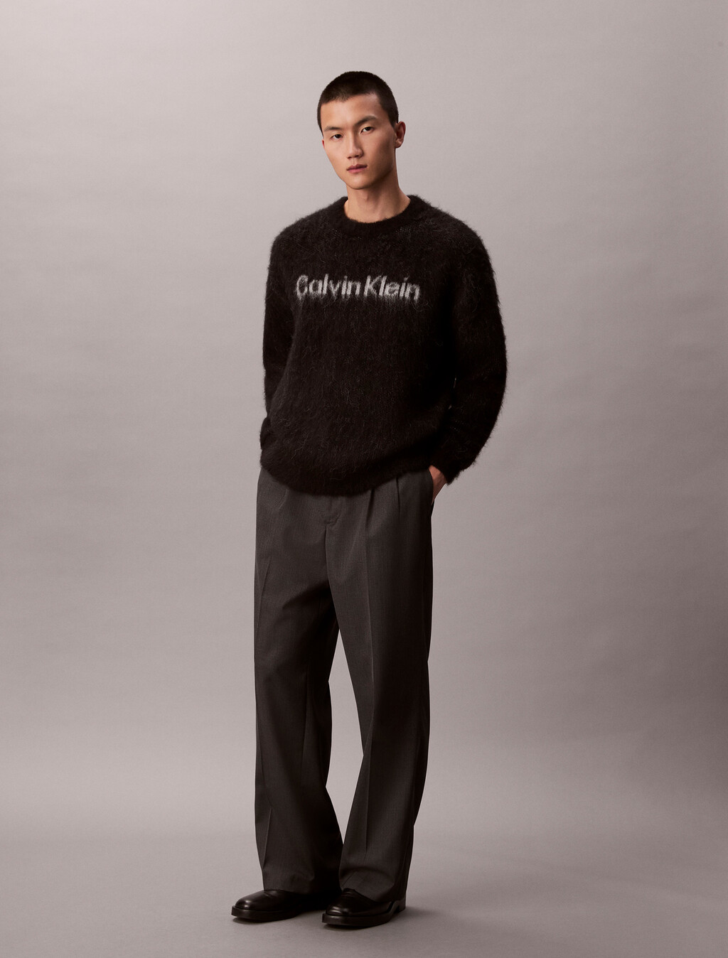 Gestrickter Alpaka-Wollmischung Monogramm-Logo-Pullover