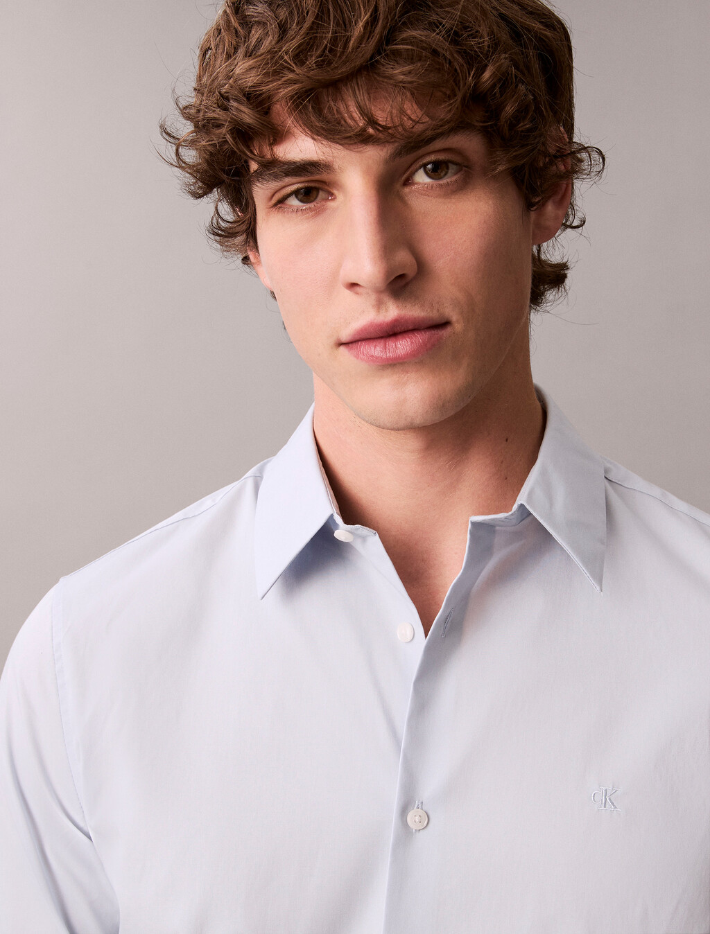 Schlanker Stretch-Poplin-Hemd