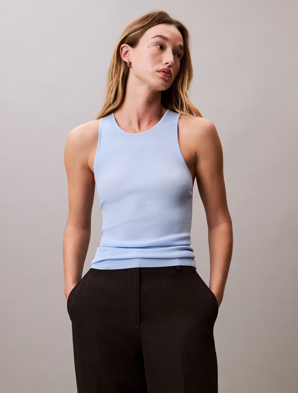 Viskose-Mischung geripptes Tanktop