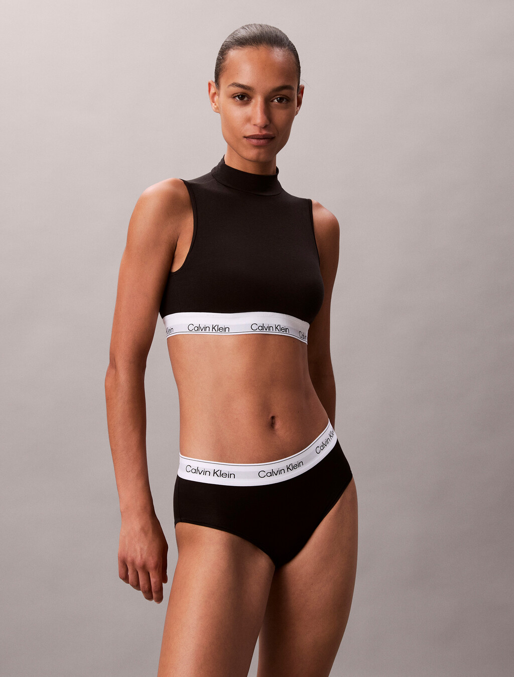 Leicht gefütterter Mockneck-Bralette - Icon Cotton Modal