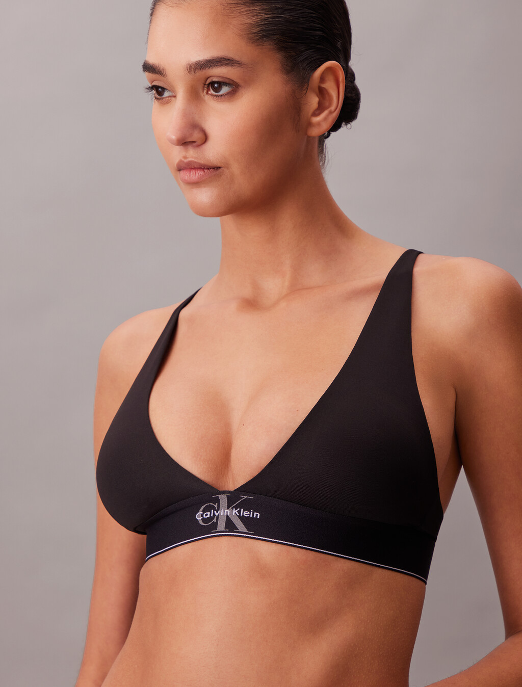 Triangle-Bralette - Grafisches Monogramm aus Mikrofaser mit Dehnbarkeit