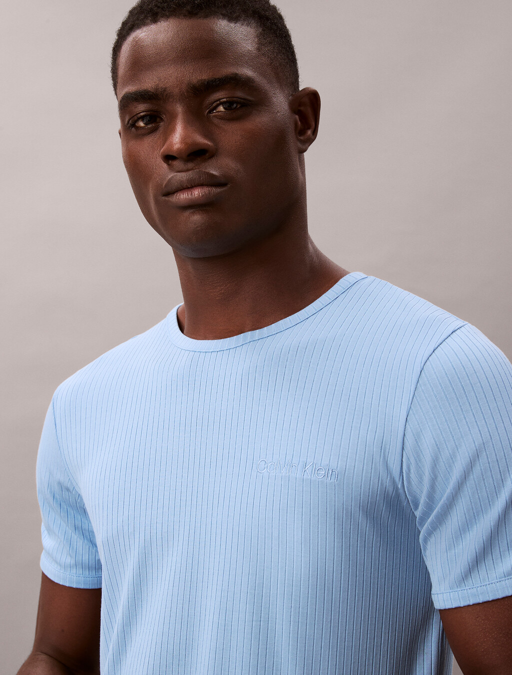 Modal-Ripp-Strick-Rundhals-T-Shirt