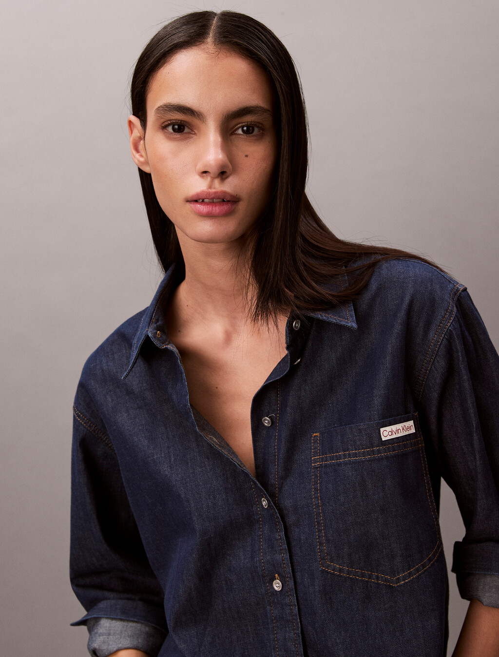 Kurze Denim-Dad-Shirt