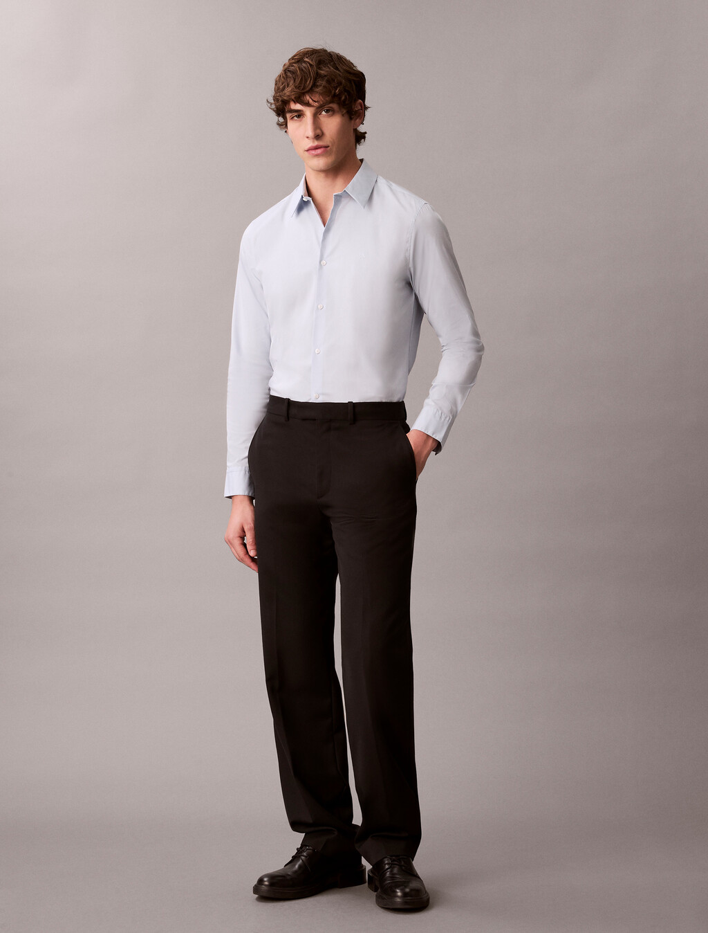 Schlanker Stretch-Poplin-Hemd