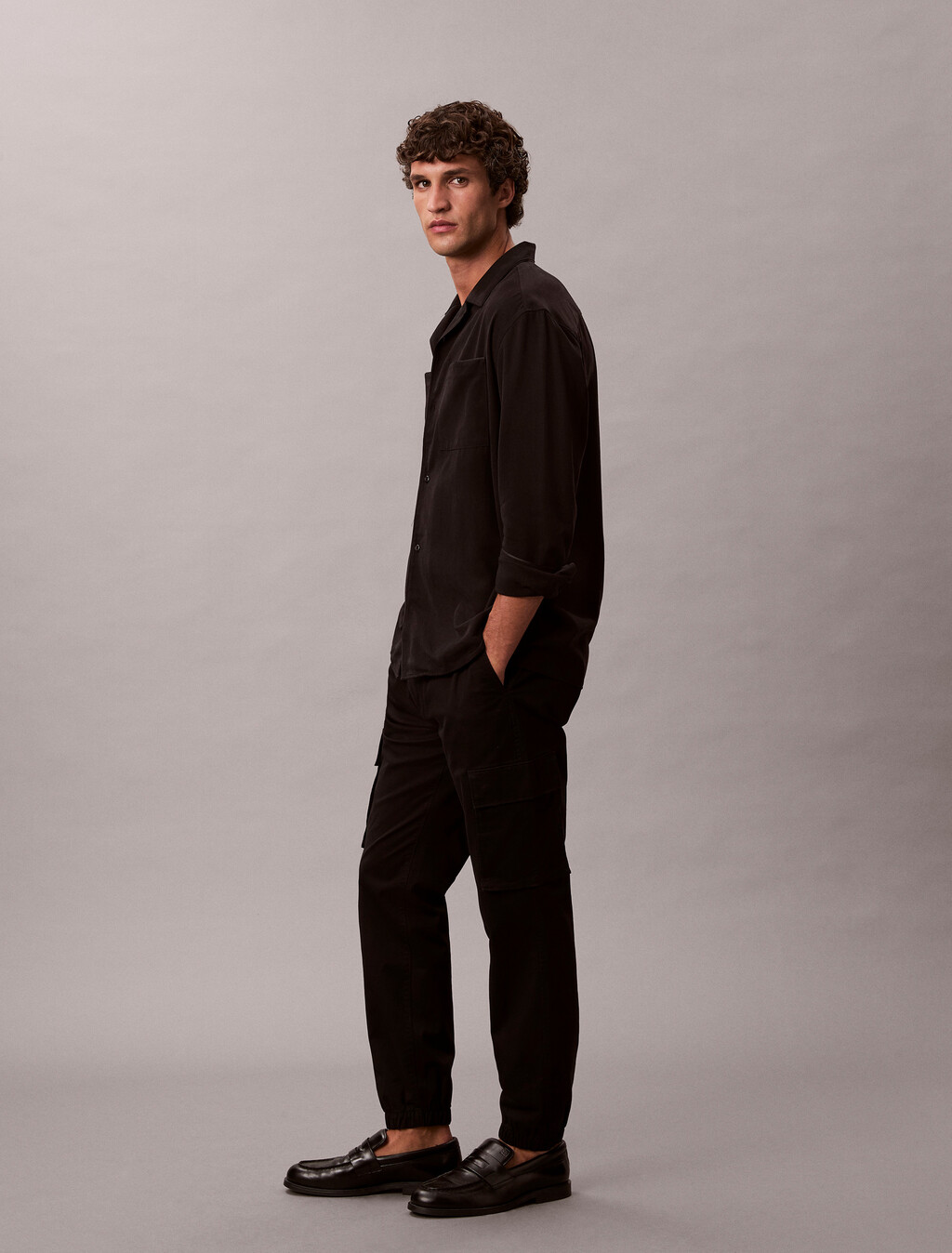 Skinny Twill-Hose mit Taschen