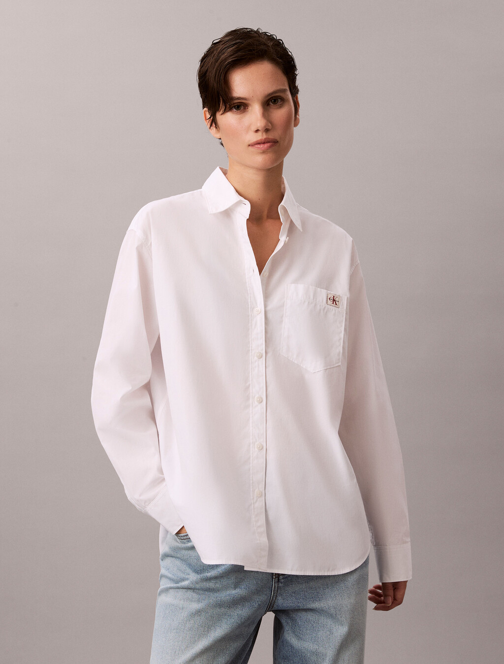 Lässiges Baumwoll-Poplin-Hemd