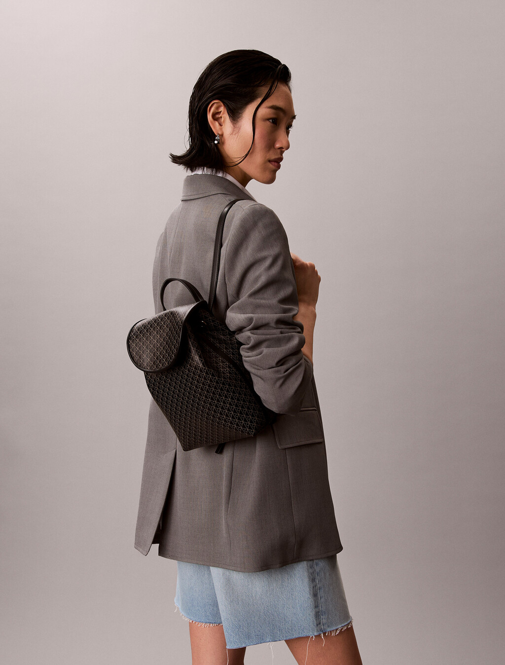Mini-Rucksack mit Allover-Emblem-Logo