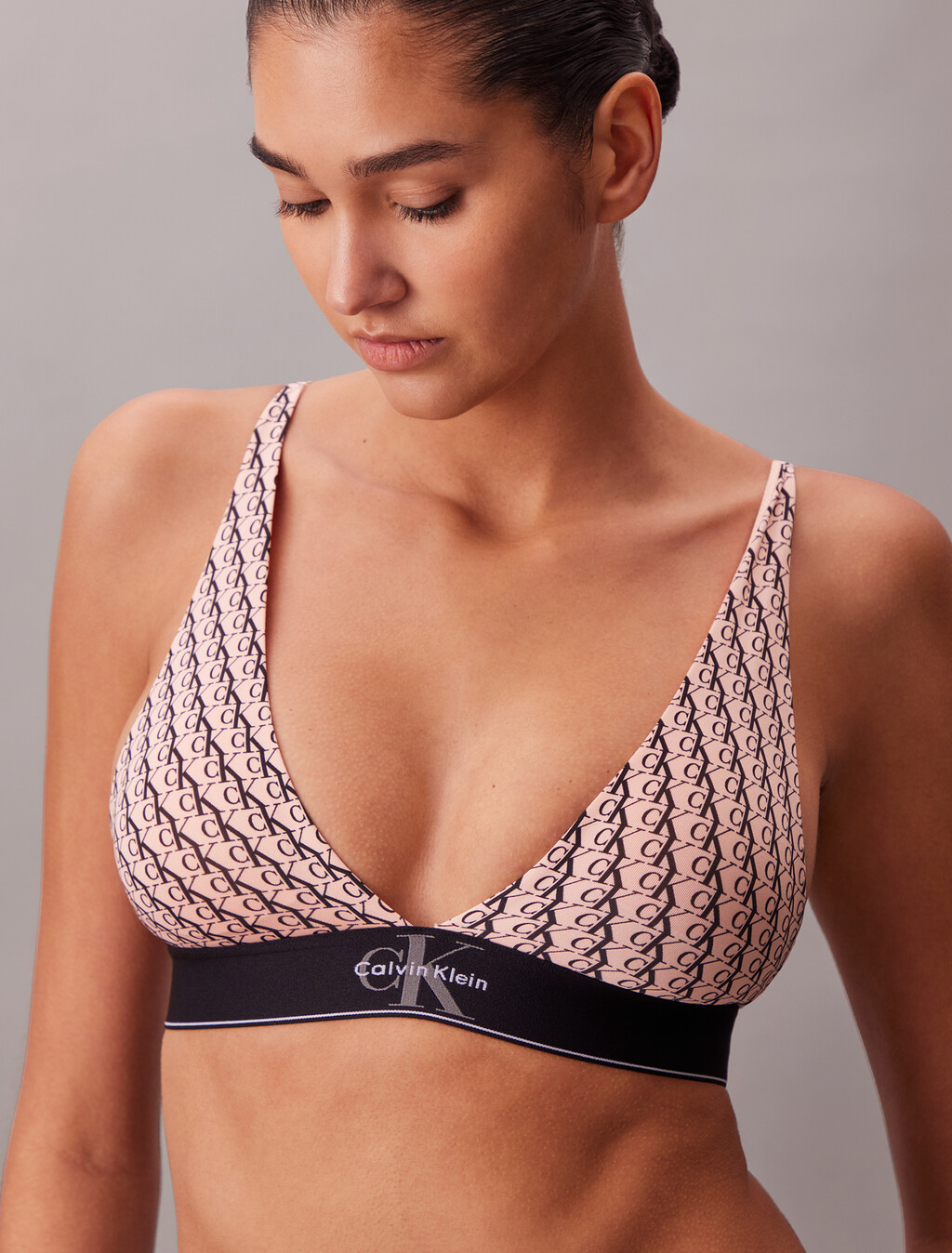 Triangle-Bralette - Grafisches Monogramm aus Mikrofaser mit Dehnbarkeit
