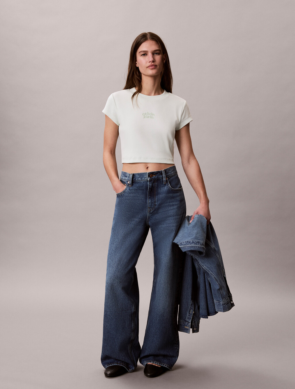 Slim Cropped Logo-T-Shirt