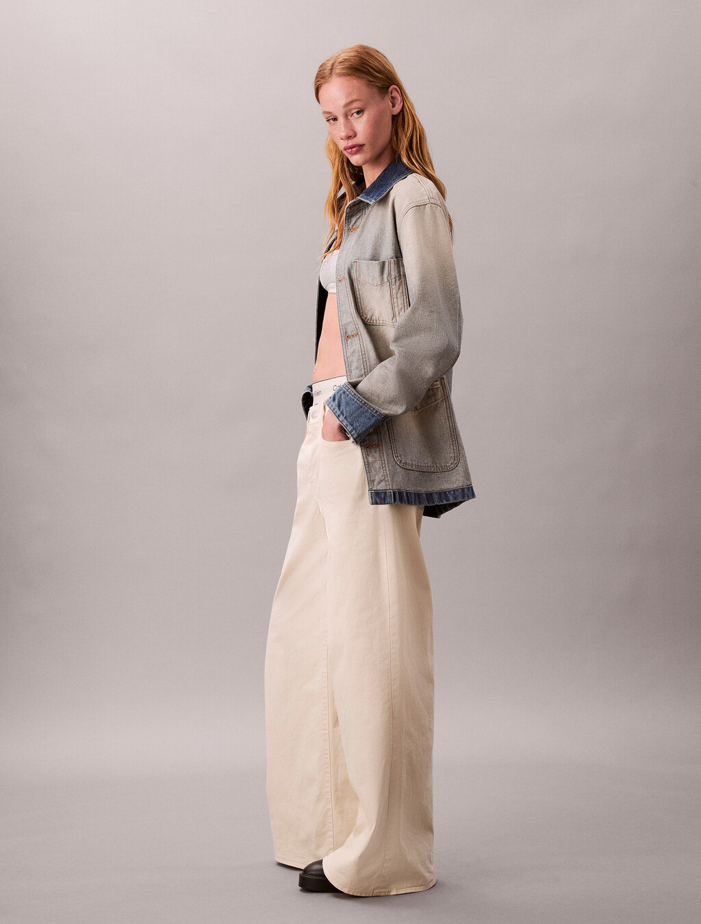 Super weite Hose aus Twill