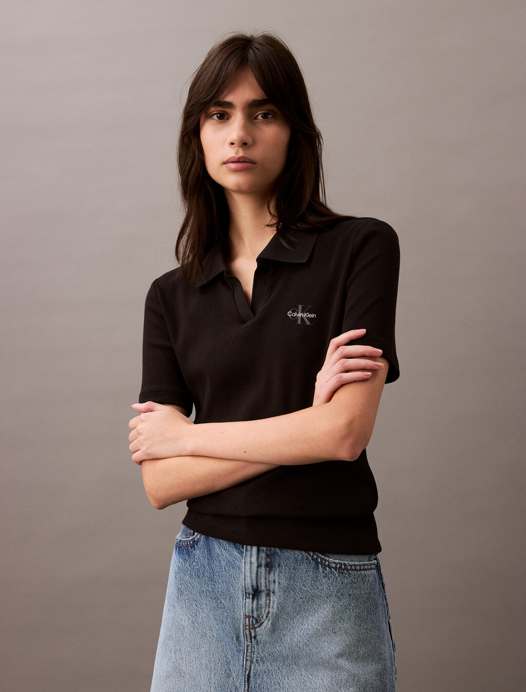 Essential Slim V-Ausschnitt-Polo