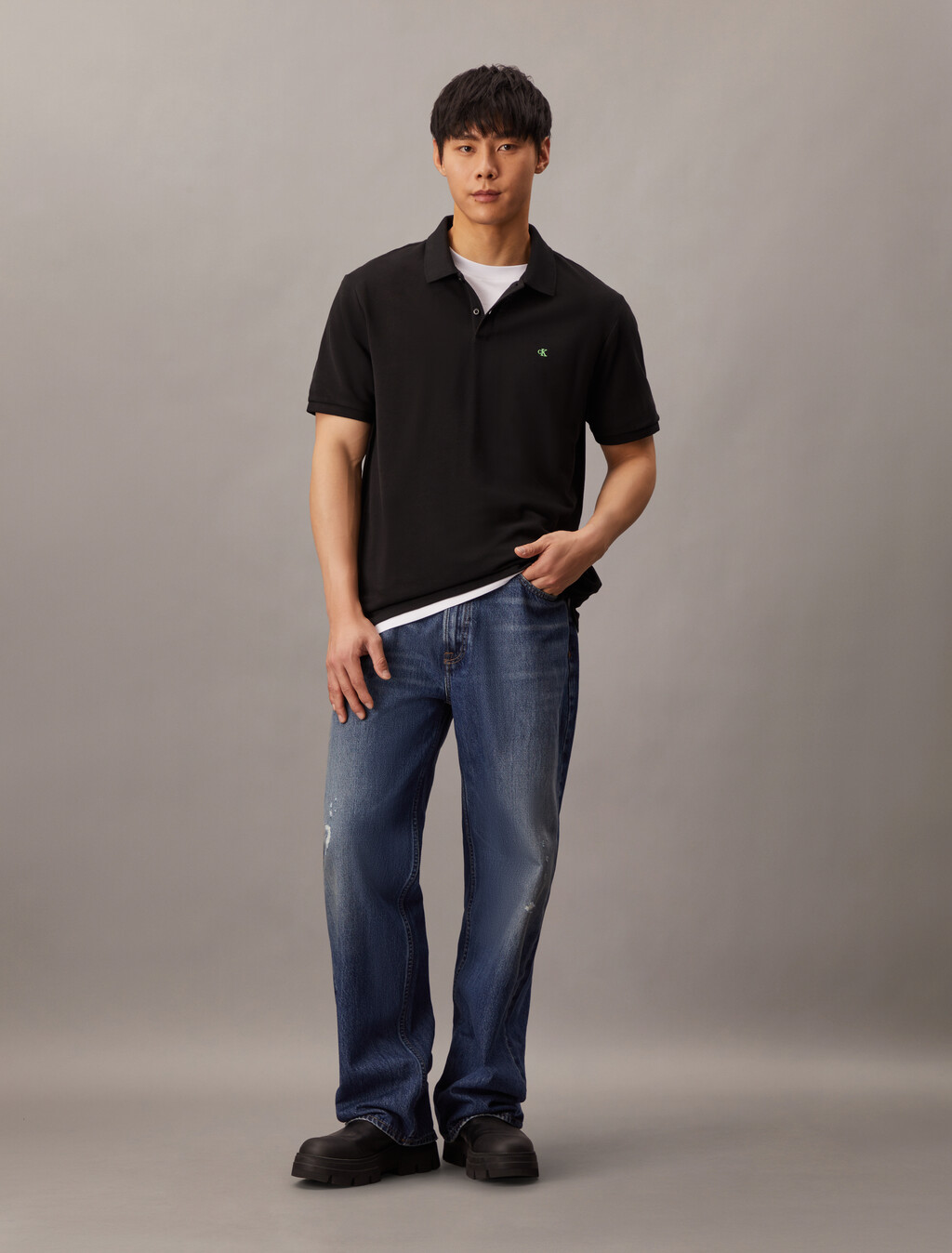Baumwoll-Piqué-Poloshirt