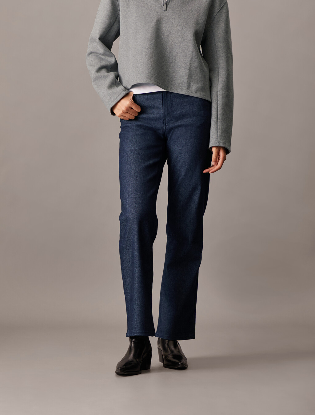 90er-Jahre gerade geschnittene Indigo Forever Raw Jeans