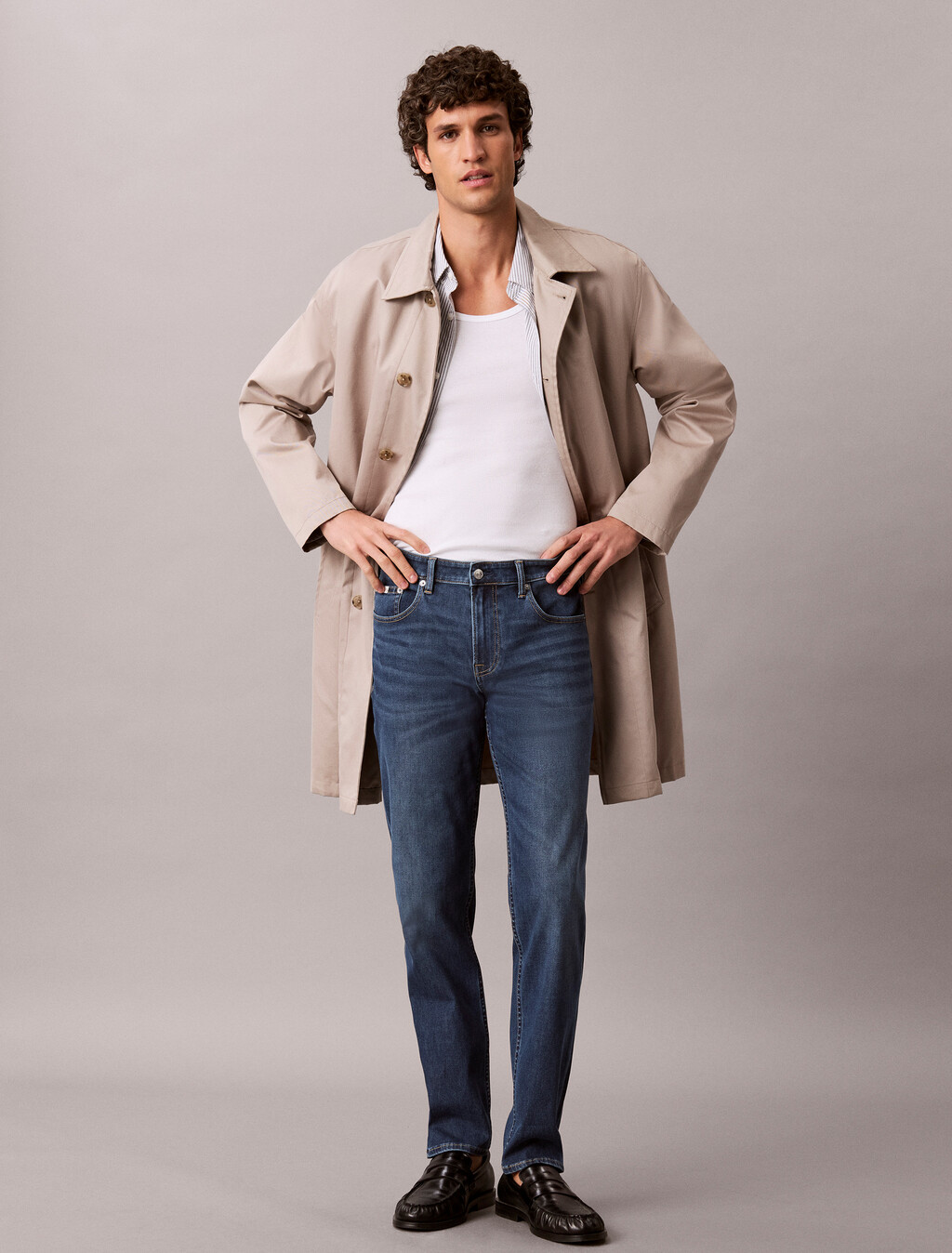 Dunkelblaue Body Taper Jeans