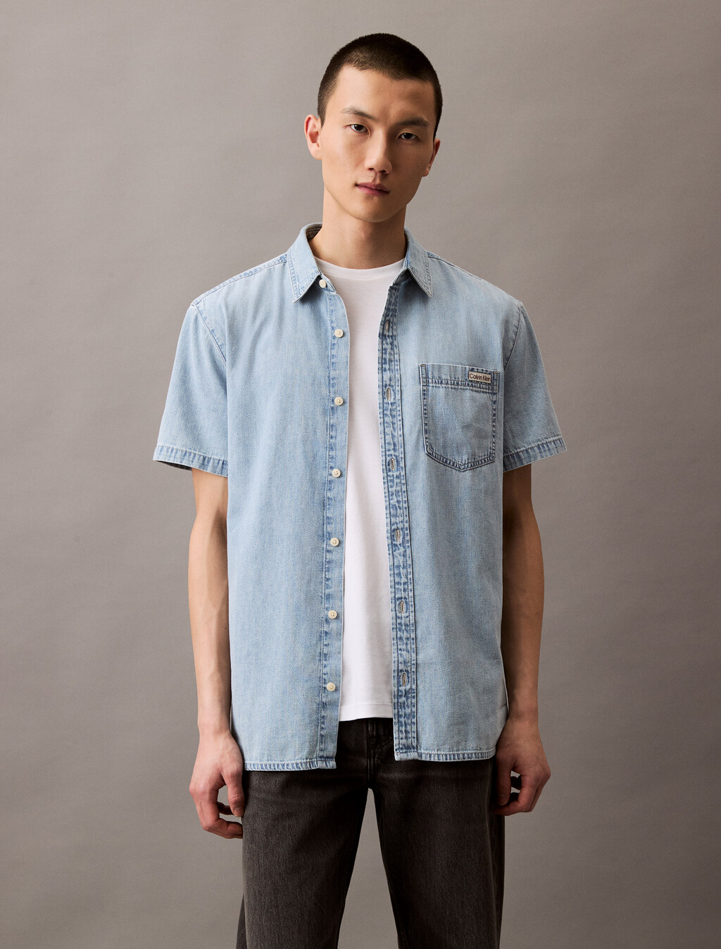 CK Light Indigo Kurzarm-Denimhemd