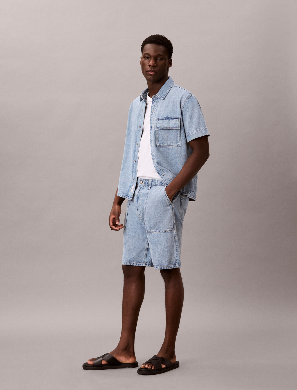 Baumwoll-Leinen-Denim-Shorts