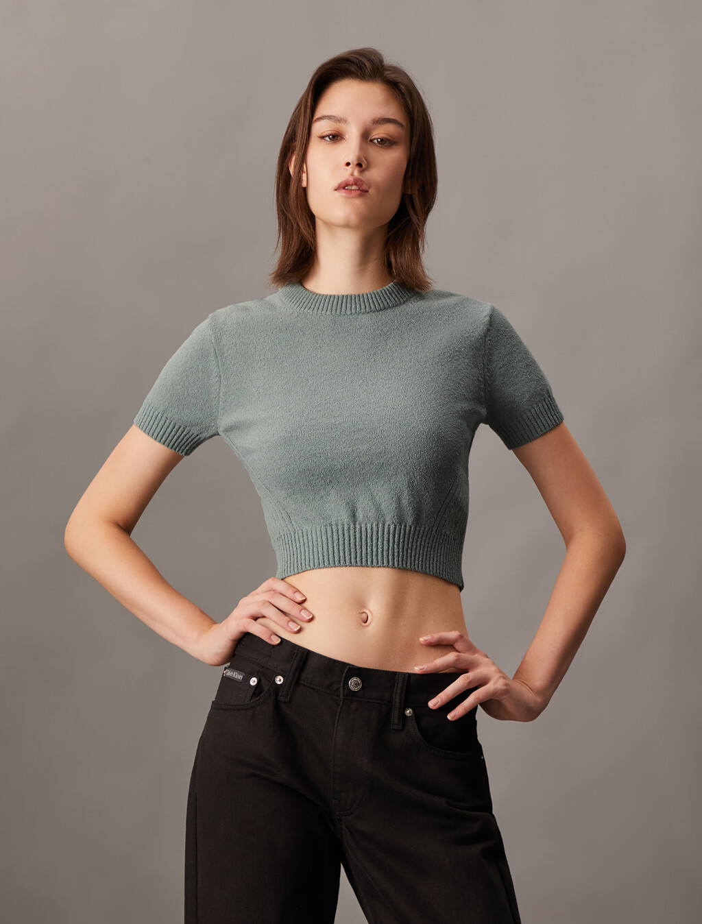 Kurze Ärmel Strickjacke