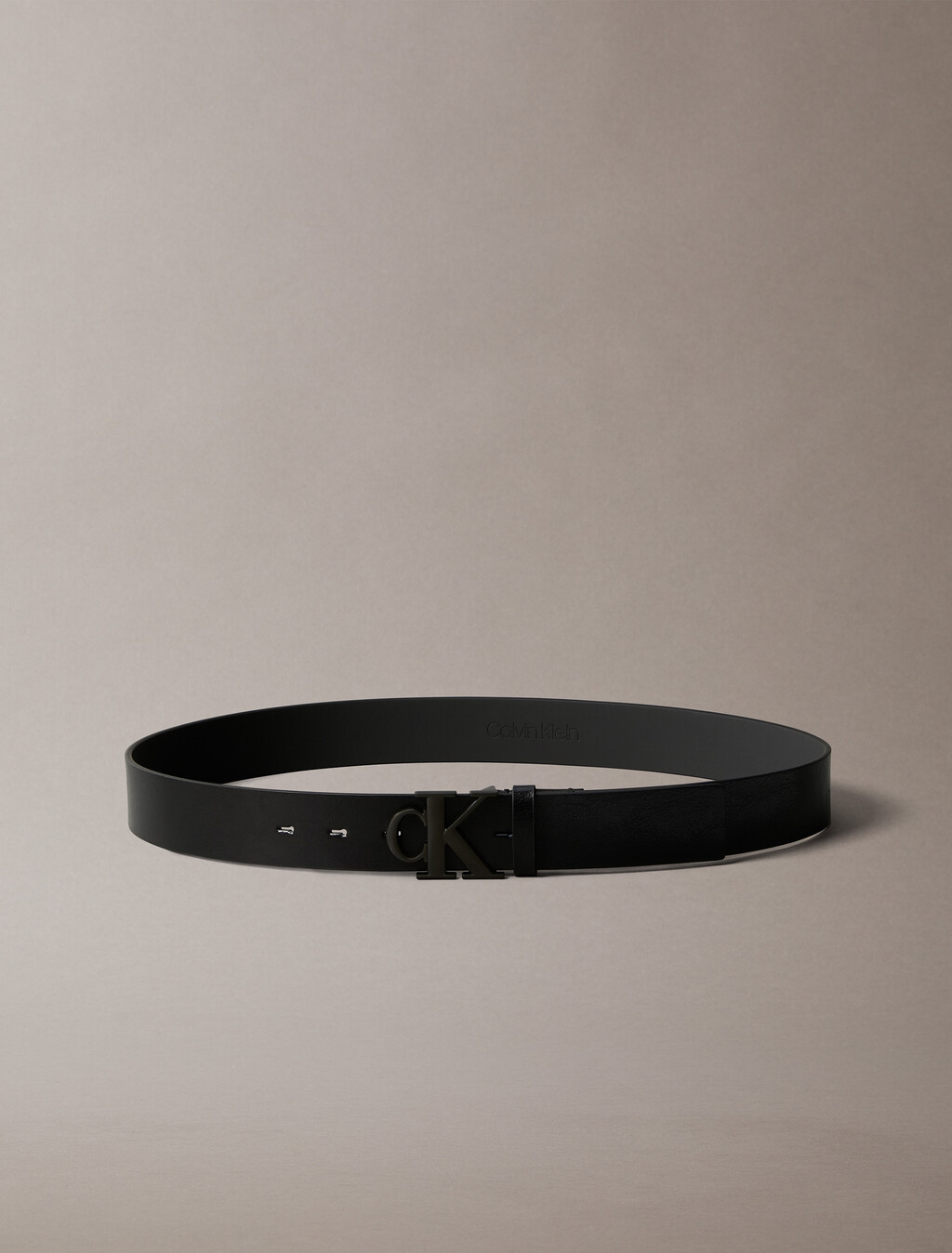 CK Buckle Tumbled Leather Belt