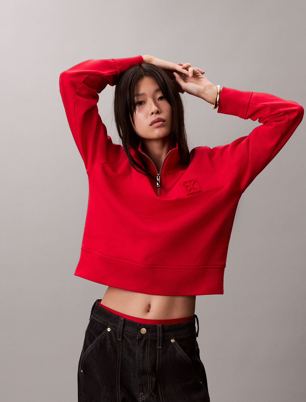 Halb-Reißverschluss-Pullover zum chinesischen Neujahr