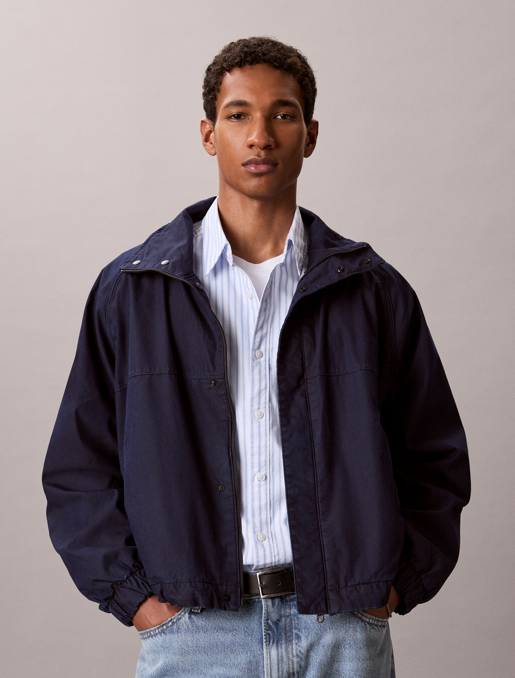 Nylon Denim Trackjacke