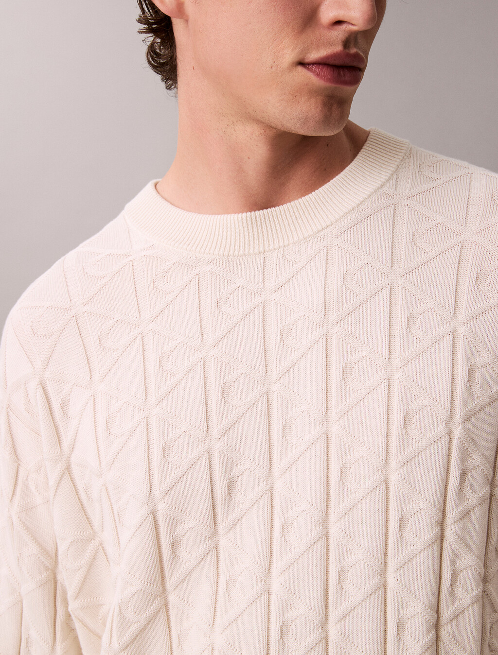 Relaxed Jumper mit Allover-Emblem-Logo